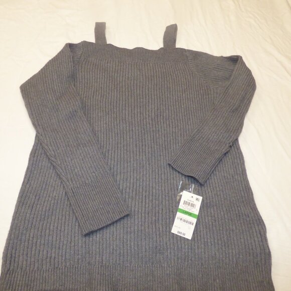 Bar‎ III Ribbed Cold-Shoulder Sweater, L, - Picture 6 of 9